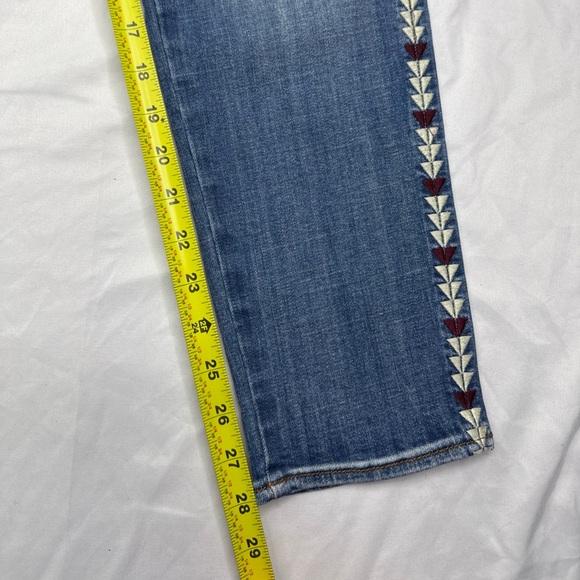 Driftwood Marilyn Jeans Embroidered Aztec Southwest Skinny Fit Blue Denim 31 - Picture 10 of 10